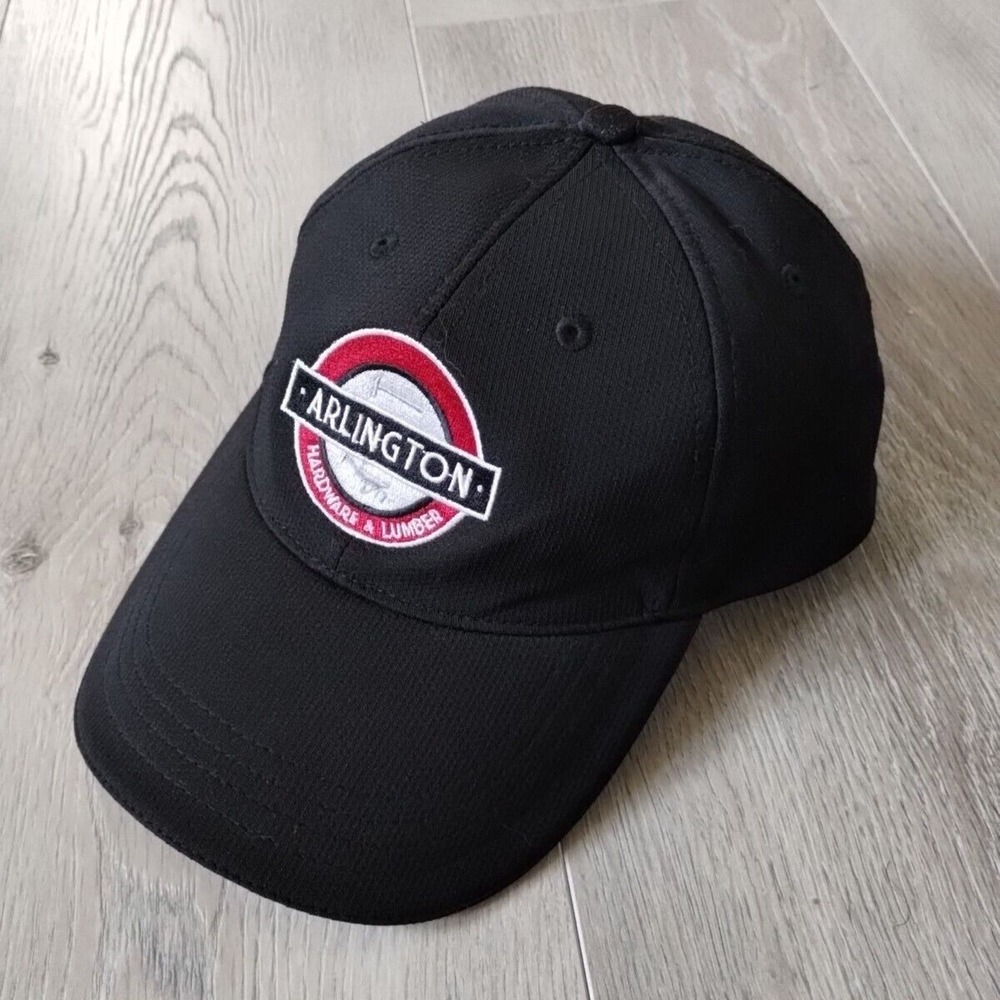 Arlington Hardware Lumber Hat Snapback Baseball Dad Cap Black Red Cotton OSFA